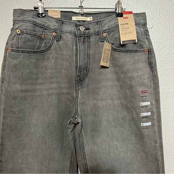 Levis Low Pro Straight Leg Grey Jeans Bleached Distressed NWT NEW​​ - Picture 9 of 13